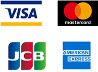 VISA、mastercard、JCB、AMERICAN EXPRESS